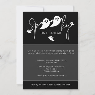 Invitación Tiempos Espeluznantes Fiesta de Fantasmas de Hallo