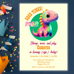 Invitación Tiempos rotundos Dinosaurios Cualquier fiesta de c