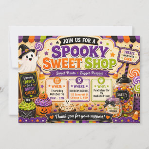 Invitación Tienda de dulces espeluznantes de Halloween