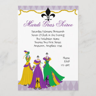 Invitación Tienda de Vestidos Mardi Gras