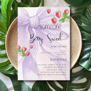 Invitación Tierno Arco de Lila Dulce Fresa Baby Shower