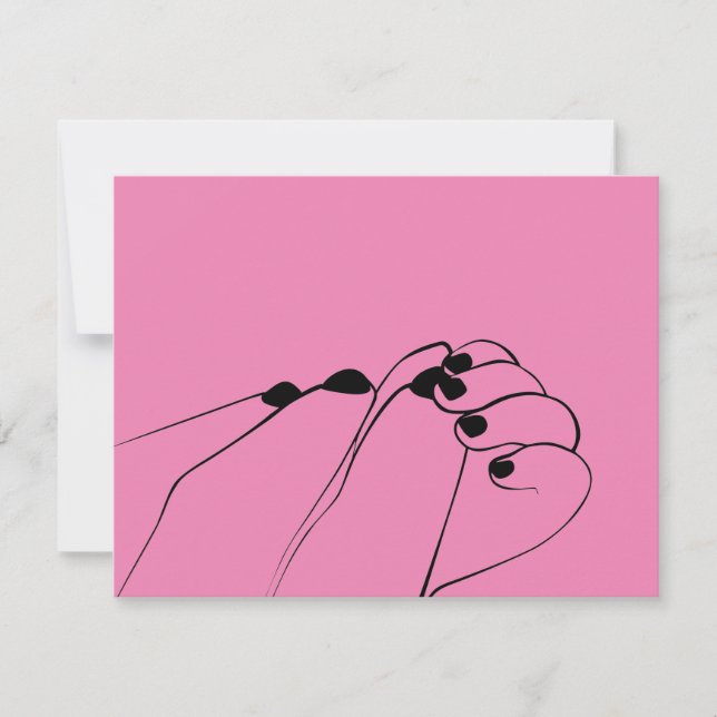 Invitación Tierno Monocromo Manos de Mamá y Bebé (Anverso)