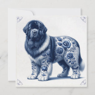 Invitación Tierra azul de Delft Landseer Newfoundland
