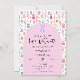 Invitación Tierra de Dulces Nutcracker Foto de cumpleaños