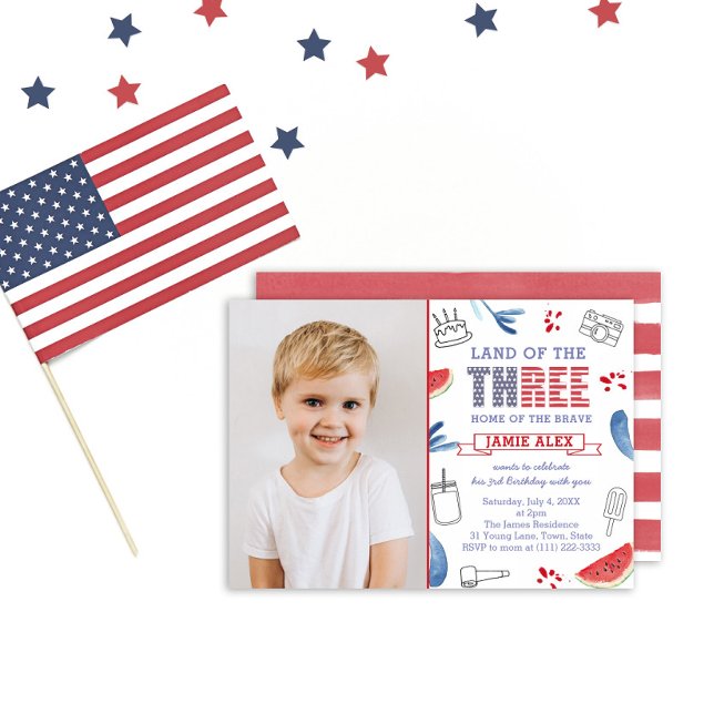 Invitación Tierra De La Foto De Los Tres Fiestas De Cumpleaño (Subido por el creador)