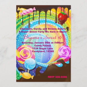 Invitación Tierra de Sueños Adolescentes de Chocolate Dulce I