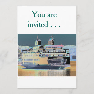 Invitación tierra del transbordador de la isla el   de San