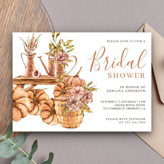 Invitación Tierra Floral Jardín Boho Pumpkin Despedida de Sol (Subido por el creador)