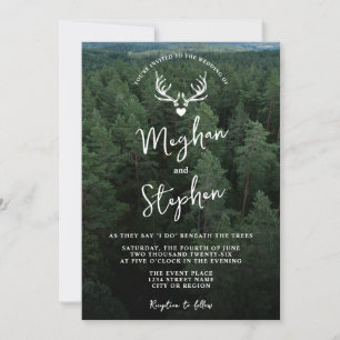 Invitación Tierra Forestal Rústica Con Bodas Verdes Cuerno de