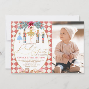 Invitación Tierra Roja de Sweets Nutcracker Foto Cumpleaños