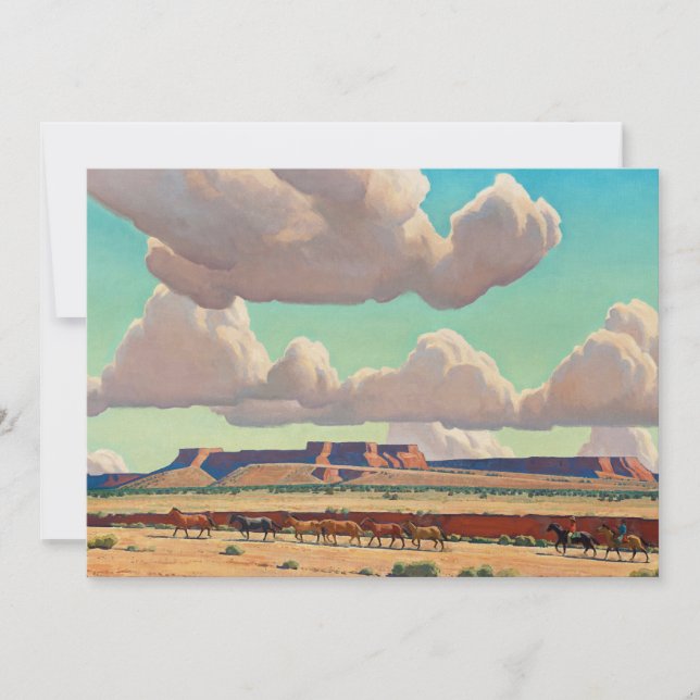 Invitación Tierras anchas del Navajo por Maynard Dixon (Anverso)