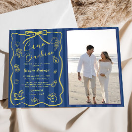 Invitación Tierras azules Foto de Ciao Bambino con temática i