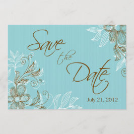 Invitación Tiffany Floral Boda Guardar La Fecha