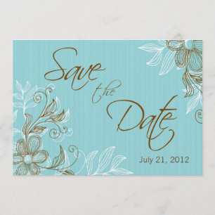 Invitación Tiffany Floral Boda Guardar La Fecha