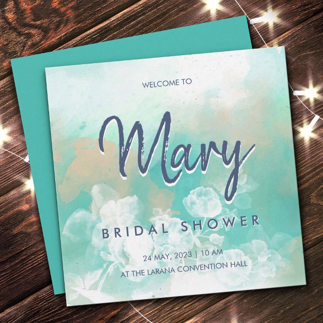Invitación Tiffany moderna elegante novia boda ducha de novia (Subido por el creador)