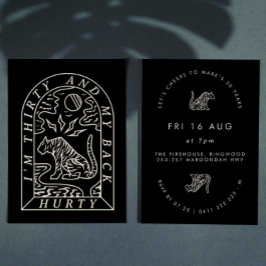 Invitación Tiger Graciosa de vuelta Hurty 30th Birthday Invit