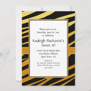 Invitación Tiger Stripe Sweet 16