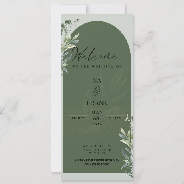 Invitación TigerNa Elegant Floral Wedding Invitation (Anverso)