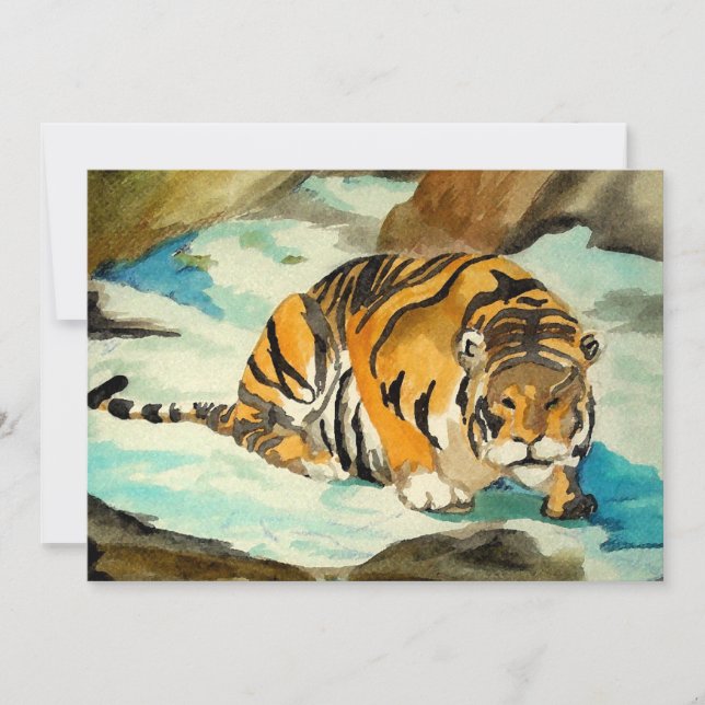 Invitación Tigre acuarela (Anverso)