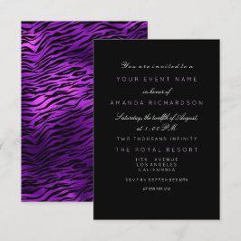 Invitación Tigre Ametista Púrpura Nacimiento Mínimo Blanco Ne
