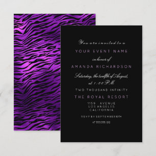 Invitación Tigre Ametista Púrpura Nacimiento Mínimo Blanco Ne