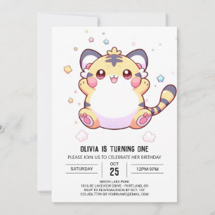 Invitación Tigre caprichoso primer cumpleaños