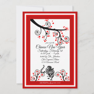 Invitación Tigre de Año Nuevo chino 2022