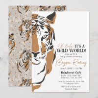 tigre de la jungla salvaje niño bebé ducha invitac