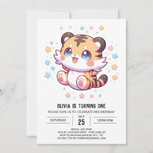 Invitación Tigre de la selva, primer cumpleaños
