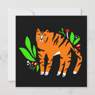Invitación Tigre en flores