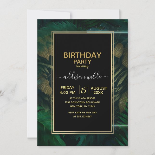 Invitación Tigre escondido en el follaje               (Anverso)