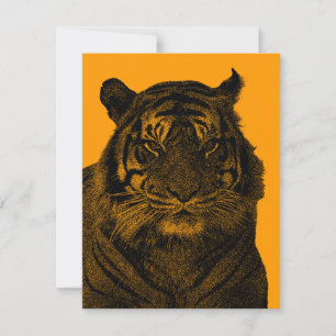 Invitación Tigre salvaje en blanco y negro
