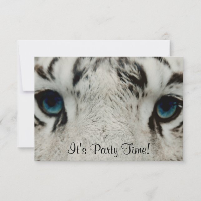 Invitación Tigre siberiano blanco (Anverso)
