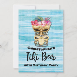 Invitación Tiki Bar Luau Hawaii Cumpleaños