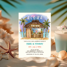 Invitación Tiki Beach Bar | Baby Shower Tropical Moon Sea