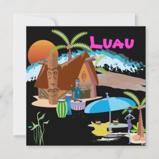 Invitación Tiki/Luau al atardecer
