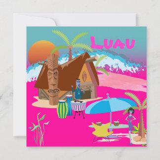 Invitación Tiki/Luau en la playa