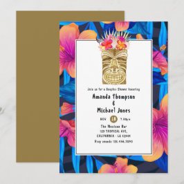 Invitación Tiki Time Luau Verano Fiesta de Parejas en la Play