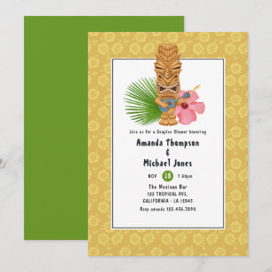 Invitación Tiki Time Luau Verano Playa Ducha de Parejas