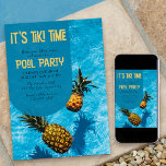 Invitación Tiki Time Pool Fiesta 30 o cualquier edad Cumpleañ<br><div class="desc">Invitación a la Fiesta Tiki Time Pool con agua de piscina y piñas. El diseño es perfecto para una invitación de verano en la piscina y es fácil de editar por 30 años o cualquier otra edad, con un poco de arroz, un fiesta de cócteles, etc. En mi tienda se...</div>