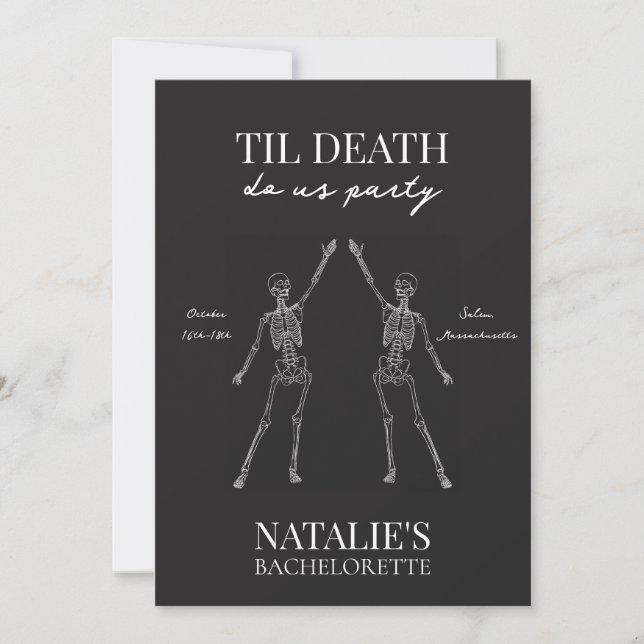Invitación Til Death Do Us Party Bachelorette (Anverso)
