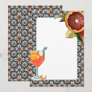 Invitación Tile Juicy Naranja Spritz Blank Card Para El Diseñ