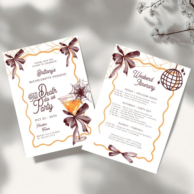 Invitación Till Death Bow Cocktail Halloween Bacheloerette In (Subido por el creador)