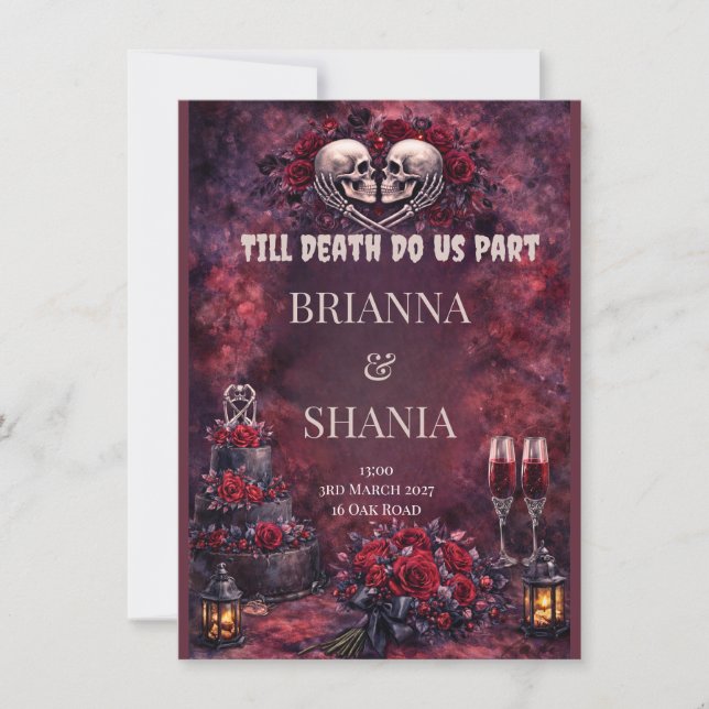 Invitación Till Death Do Us Part (Anverso)