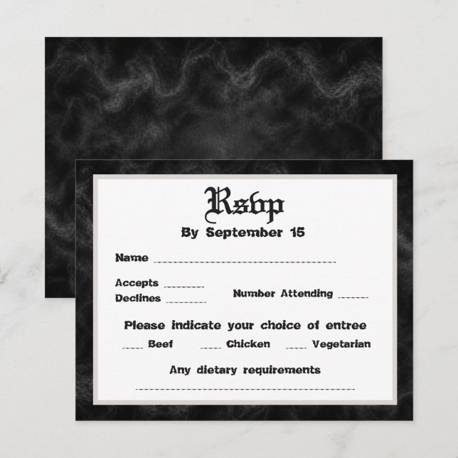 Invitación Till Death Do Us Part Wedding Rsvp (Anverso / Reverso)