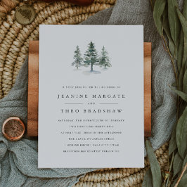 Invitación Timber Grove | Boda de árbol de pino de invierno