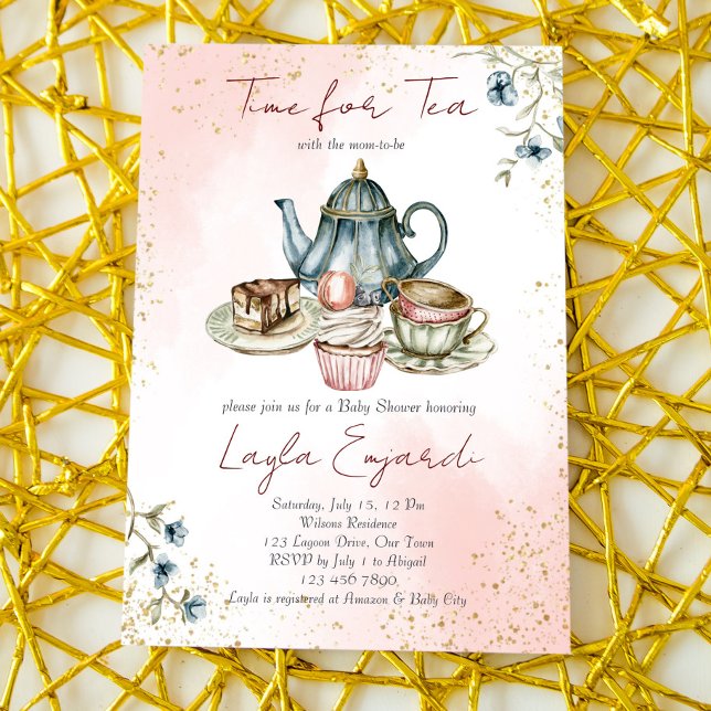 Invitación Time for tea baby shower tea party  (Subido por el creador)