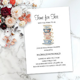 Invitación Time for Tea Floral Bridal Shower Invitation