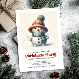 Invitación Timeless cartoon snowman invite festive printable