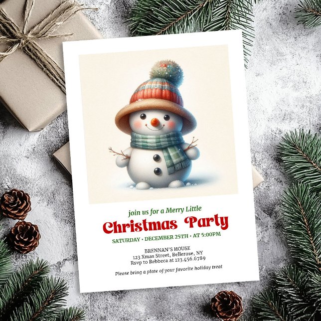 Invitación Timeless cartoon snowman invite festive printable (Timeless cartoon snowman invite festive joy printable

)